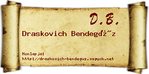 Draskovich Bendegúz névjegykártya